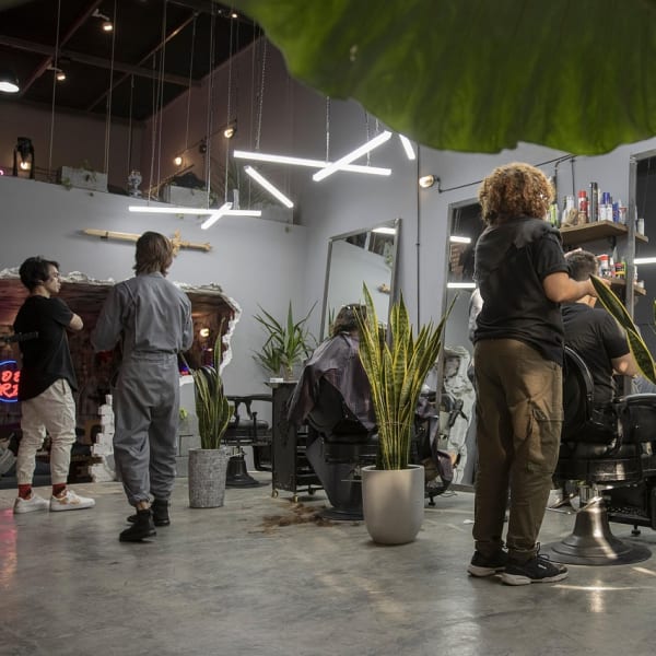 A busy salon.