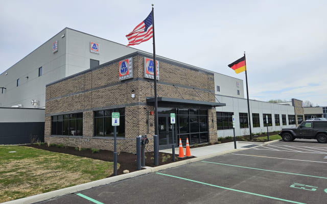 AMF Bruns' new headquarters and parking lot. 