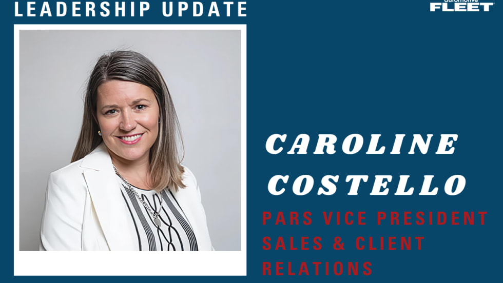Headshot of Caroline Costello, newly appointed vice president of sales and client relations at PARS, wearing a white blazer and smiling against a neutral background.