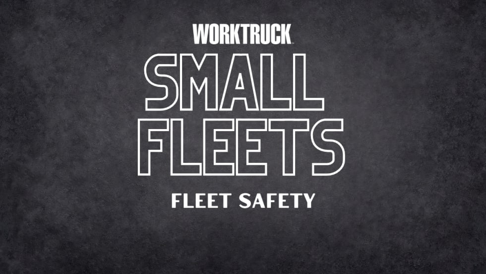Black background with Work Truck, Small Fleets: Fleet Safety