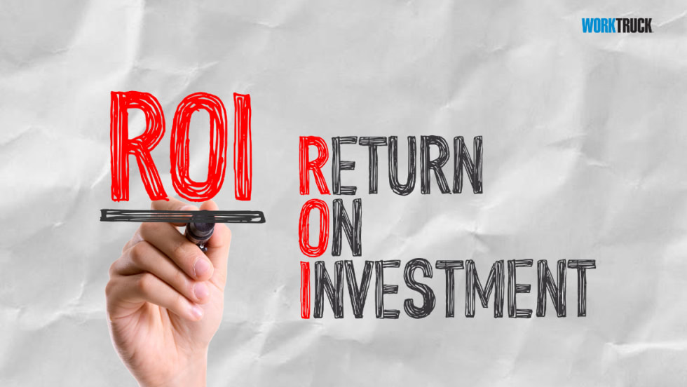 ROI - Return On Investment with hand writing on screen