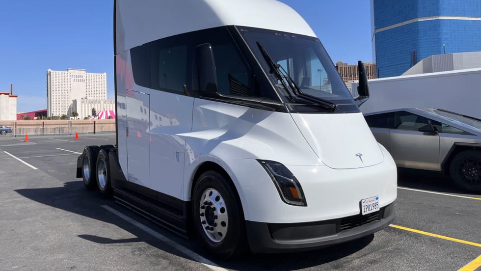 Tesla Semi electric truck in parking lot