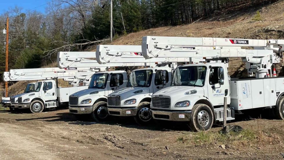 Appalachian Utility trucks in white