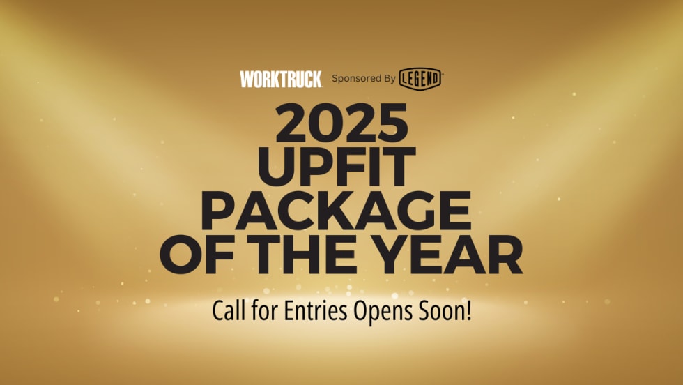 Gold background with 2025 Upfit Package of the Year: Call for Entries Opens Soon! 