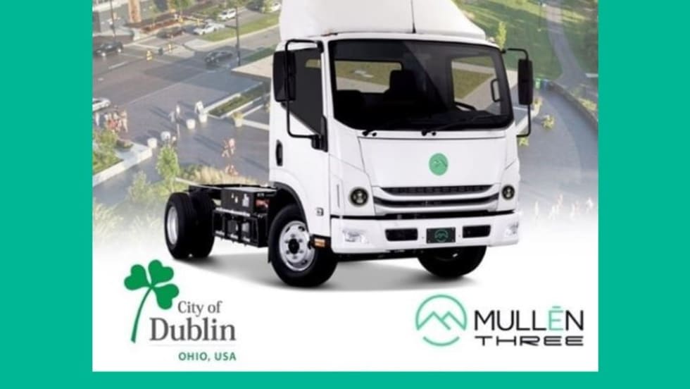 Image of Mullen Three, a truck produced by a green energy company.