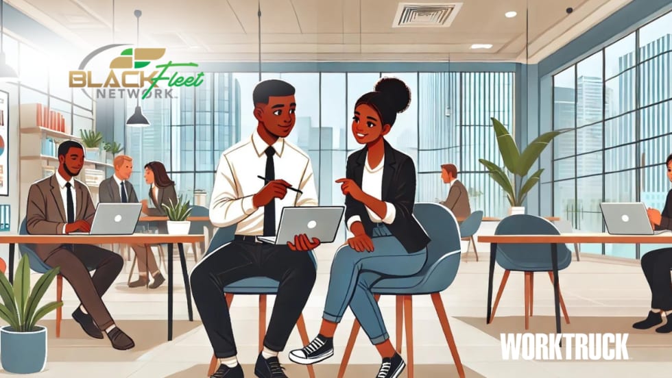 Young black professionals in a work environment 