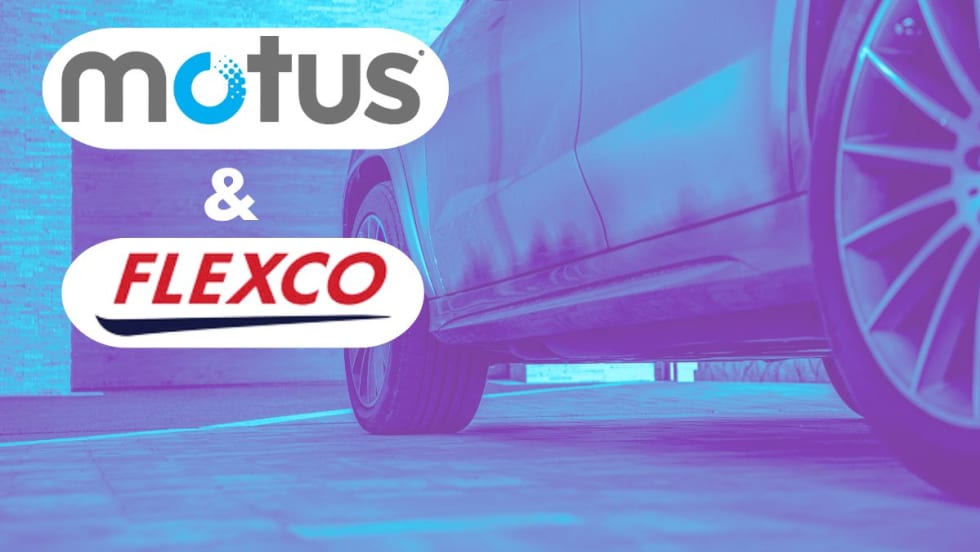 Motus and Flexco logos to announce their strategic partnership.