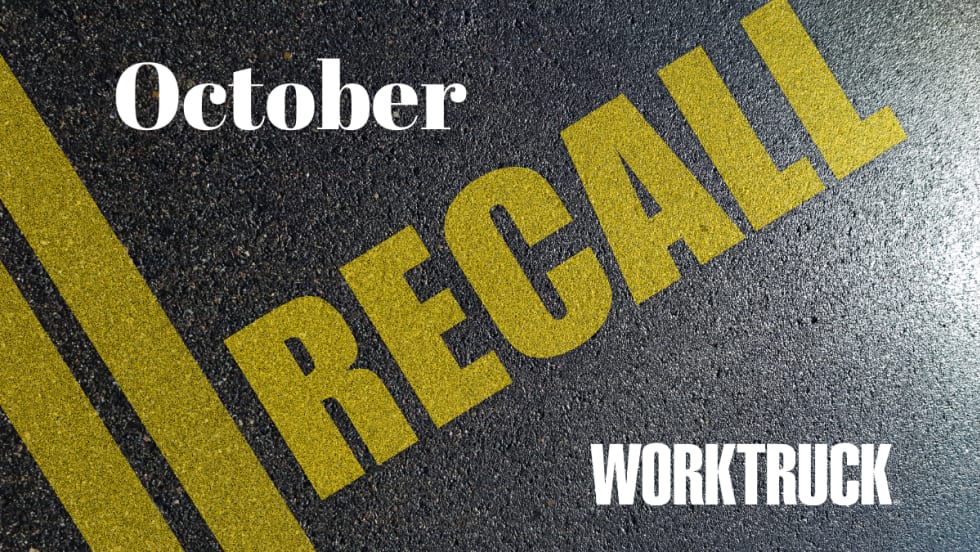Background image of asphalt with two yellow lines and RECALL text in yellow.