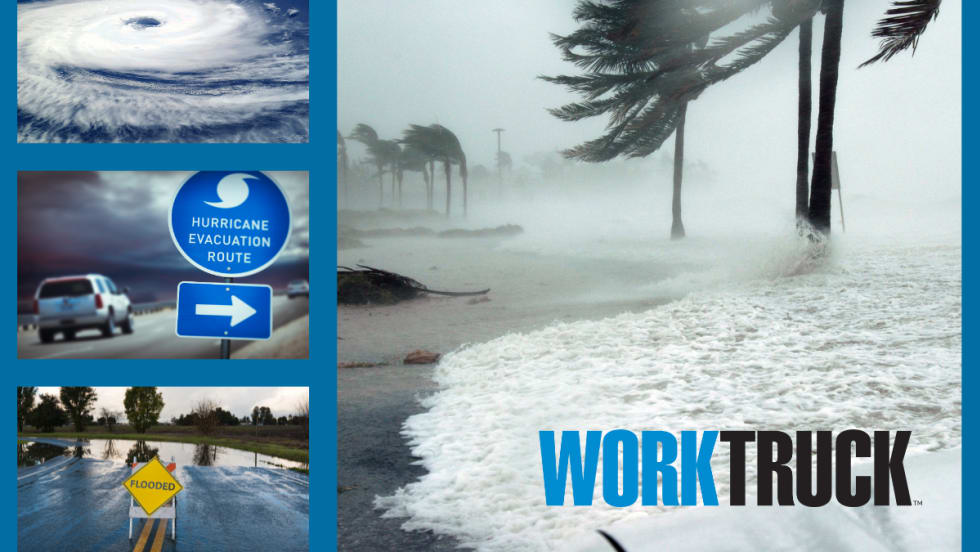 Multiple images depicting hurricanes