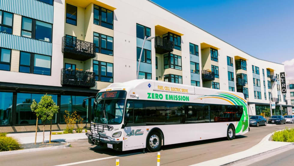 An AC Transit Zero Emissions Bus