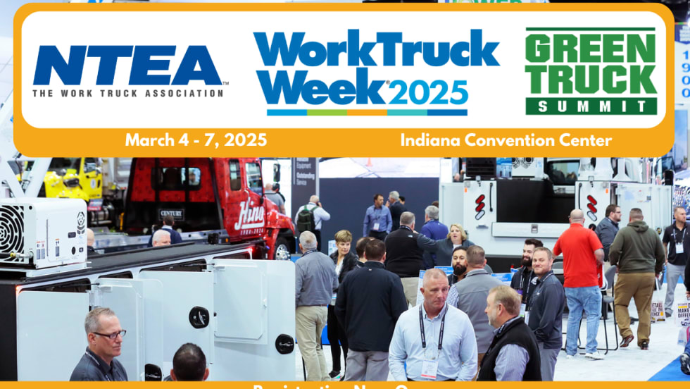 Photo of attendees at an expo and logos for the event.