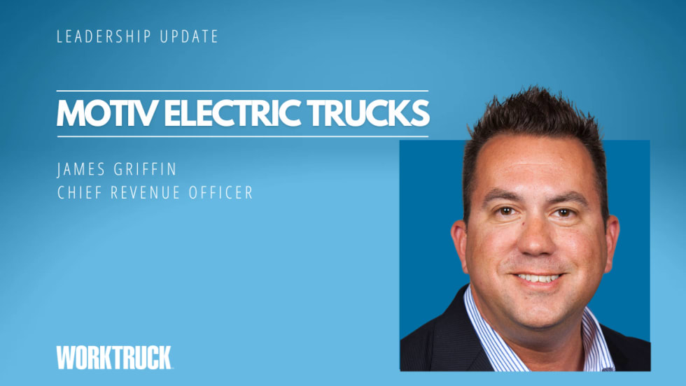 Photo of man in business attire inset against a light blue background with company name Moitiv Electric Trucks