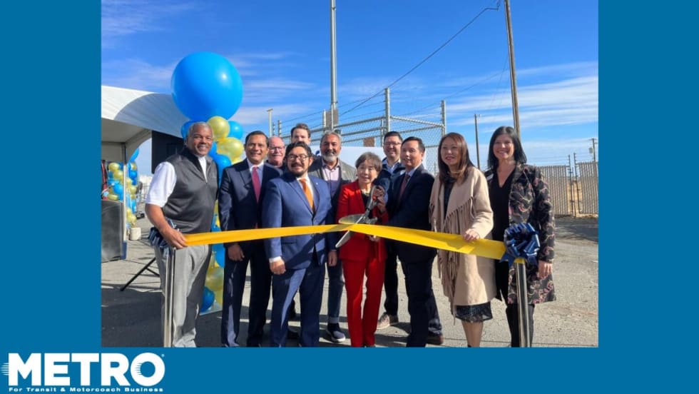 The ribbon cutting ceremony for the SacRT grant