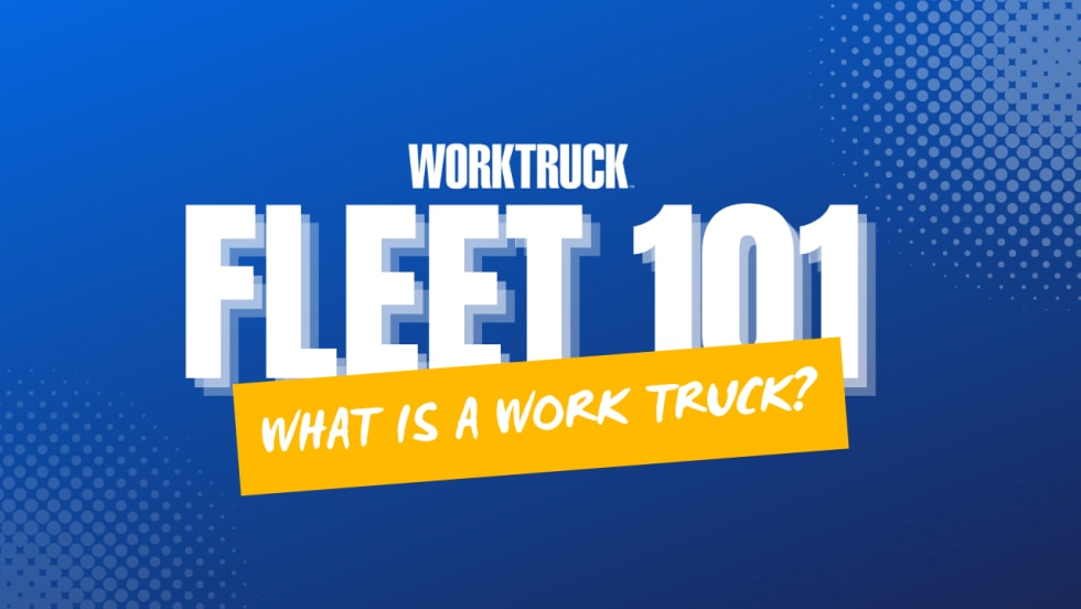 Fleet 101: What is a Work Truck on blue background. 