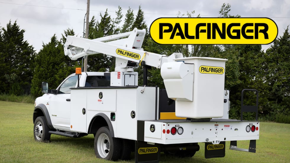 White bucket truck