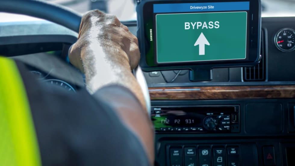 A Drivewyze bypass alert