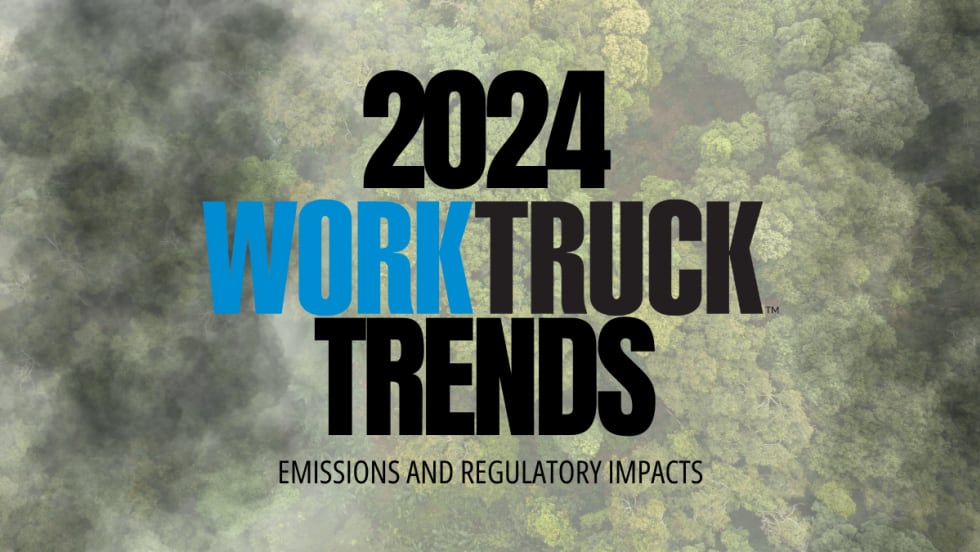 A Forest with smog encroaching and 2024 Work Truck Trends