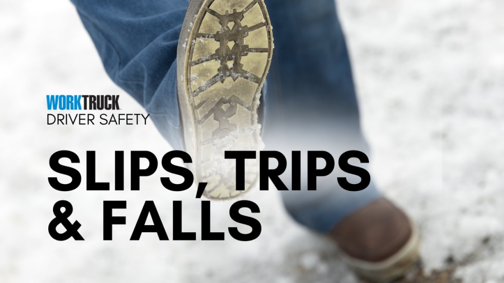 Person slipping on snowy surface with Slips, Trips and Falls