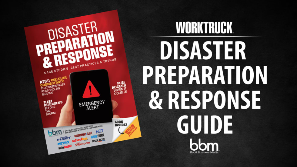 Cover image of the Disaster Preparation & Response Guide, featuring emergency planning tips, best practices, and case studies for fleets.