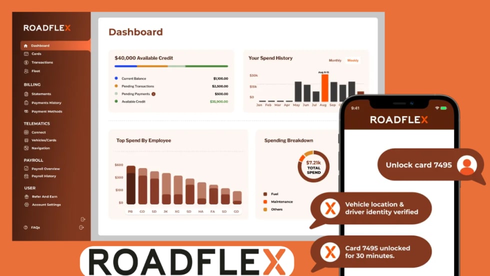 Screenshot of a computer application for purchasing fuel and fuel management.
