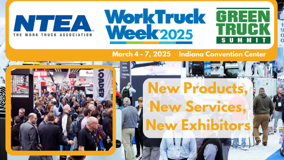 Crowd photos and logos for Work Truck Week 2025