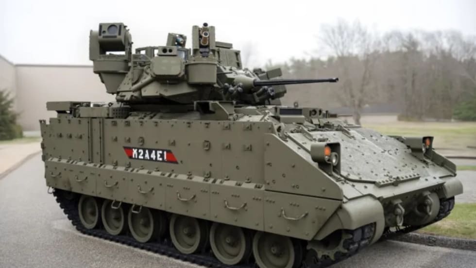 Bradley Fighting Vehicle equipped with Iron Fist Active Protection System technology for improved defense against anti-armor threats.