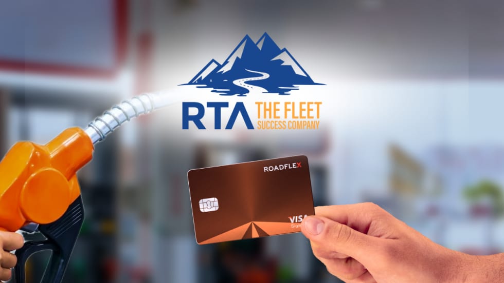 Fuel Pump with RoadFlex fuel card and RTA Fleet logo. 
