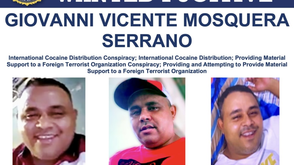 FBI Ten Most Wanted Fugitive poster for Giovanni Vicente Mosquera Serrano