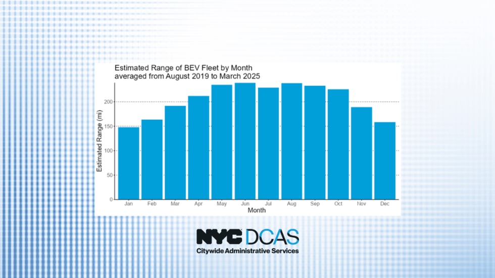 NYC DCAS logo with bold black "NYC" and black/blue "DCAS" text above the words "Citywide Administrative Services," set on a light blue gradient background with a dotted grid pattern.
