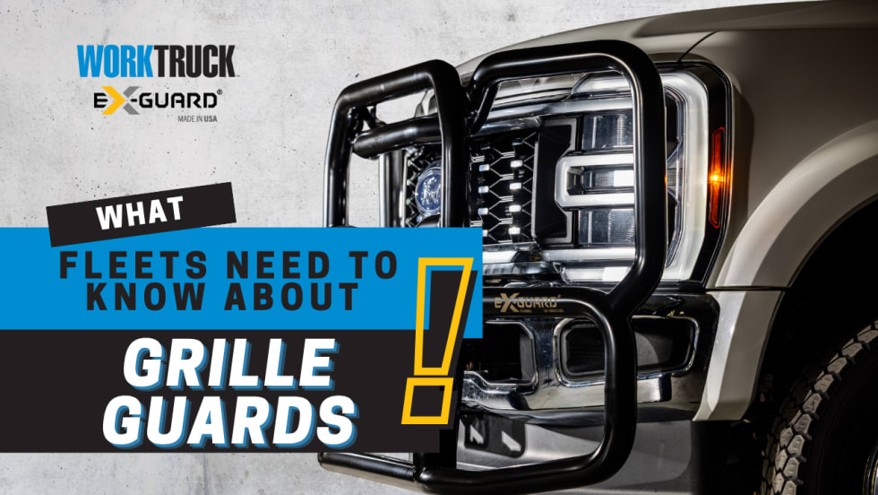 Close-up of a truck grille guard featured in Fleet 101, explaining how guards protect fleet trucks and help cut repair costs while staying ADAS-friendly.