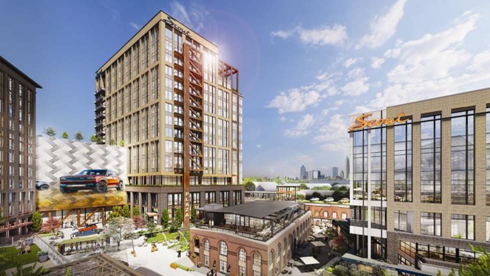 artist's rendering of the new Scout Motors headquarters.