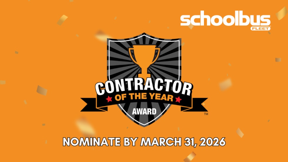 the contractor of the year award logo on an orange background with confetti
