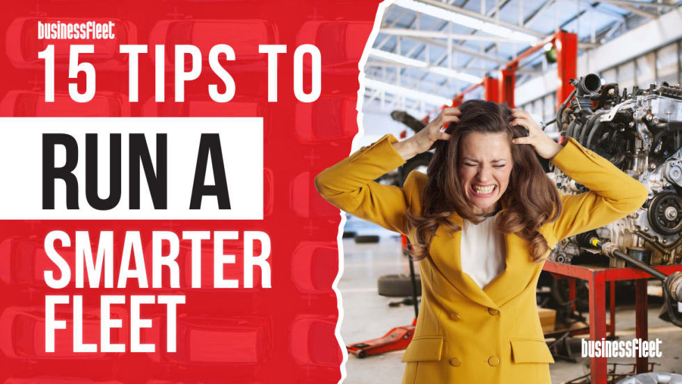 Frustrated women in front of maintenance shop with 15 Tips to Run a Smarter Fleet from Business Fleet