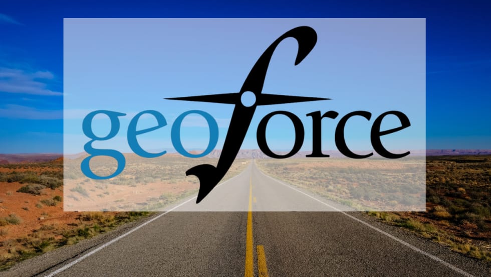 Remote highway with logo for Geoforce.