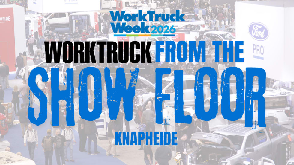 Work Truck Week 2026 show floor graphic highlighting Knapheide and its “America’s Work Truck” campaign aimed at defining the modern work truck category.