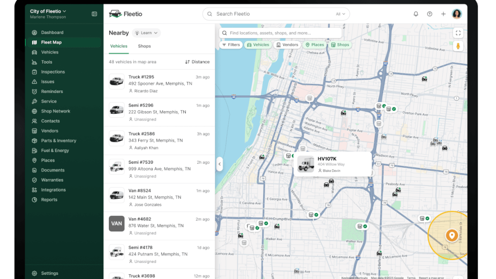 Screenshot of a map on a computer screen.