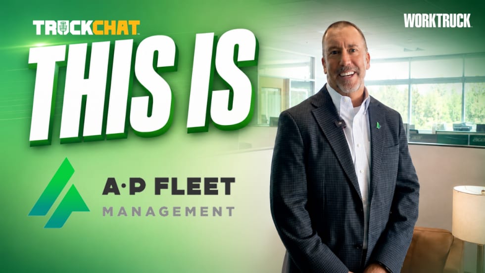 Video thumbnail featuring a Alex Coveney beside the words “This Is” and the AP Fleet Management logo, with TruckChat and Work Truck branding.