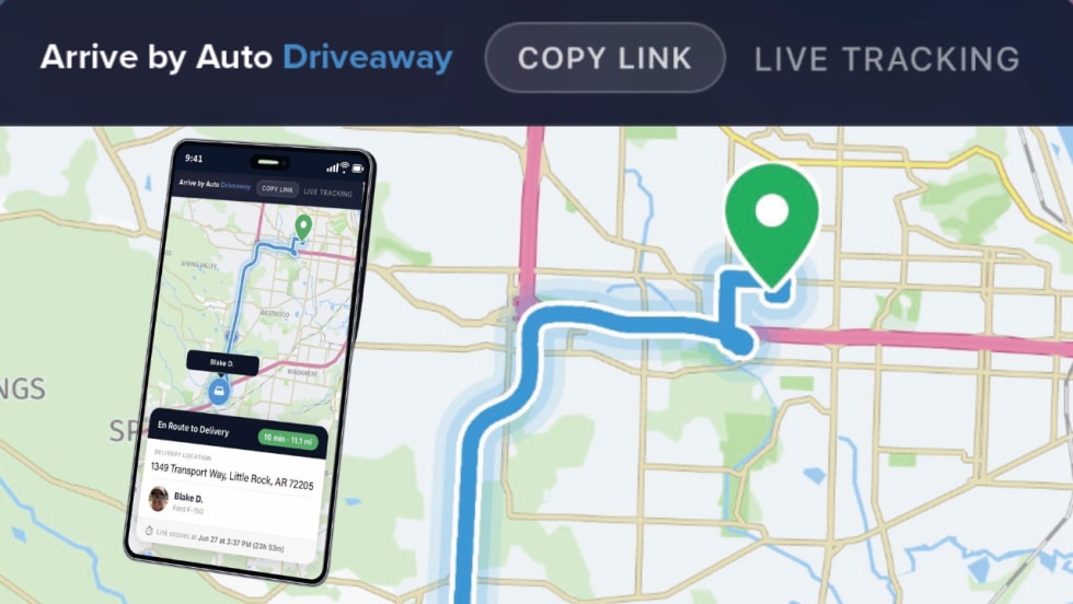 Arrival feature app on a map