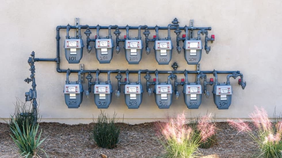 pile of gas meter