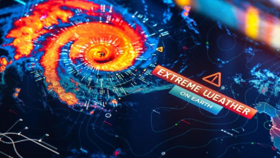 Extreme weather events affecting Earth including storms, hurricanes, and climate disasters