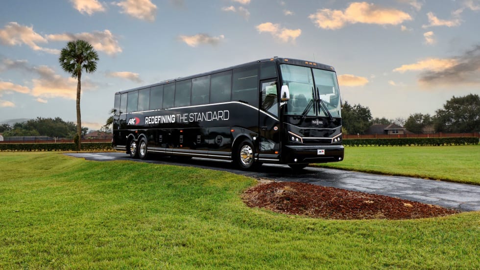 A 2026 Van Hool that will be displayed at UMA Expo.