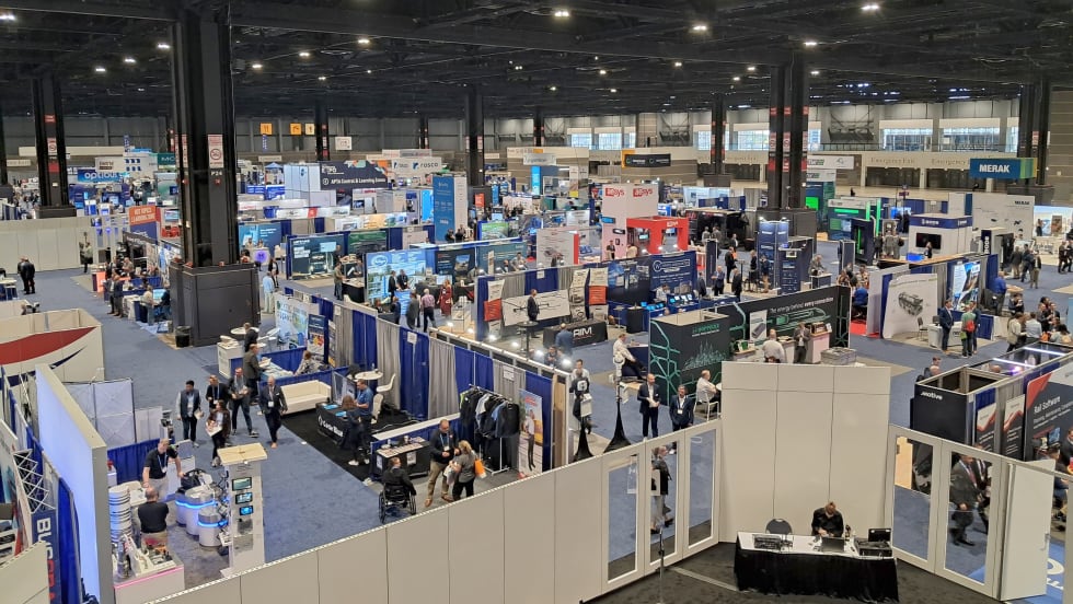 An overhead view of APTA EXPO's show floor.