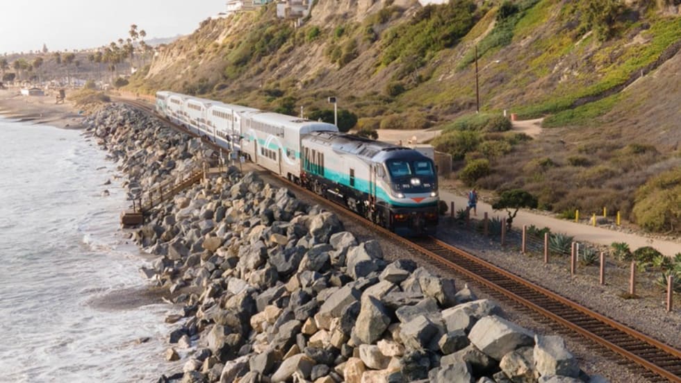 An OCTA coastal rail line train.