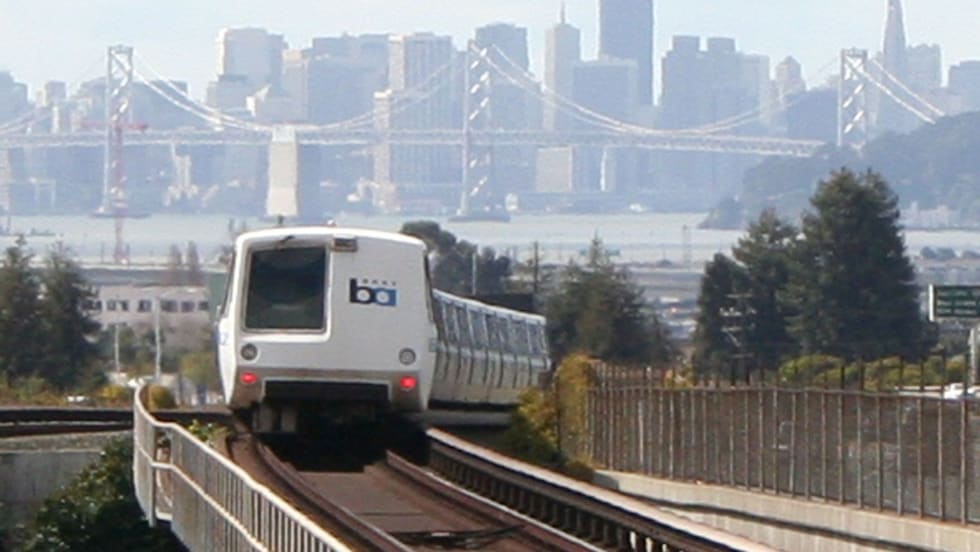 A BART railcar
