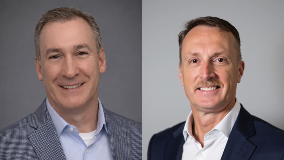 Headshots of two male executives