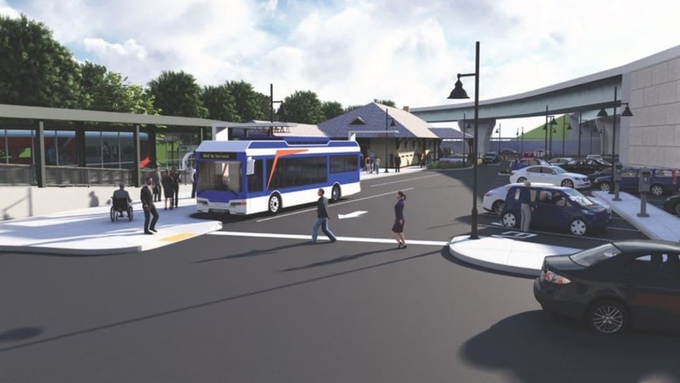 Rendering of the upgraded Derby-Shelton Train Station