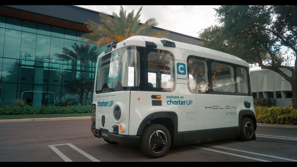 A CharterUP branded Holon AV