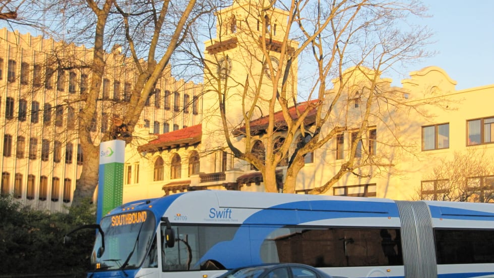 A Community Transit Swift Articulated Bus