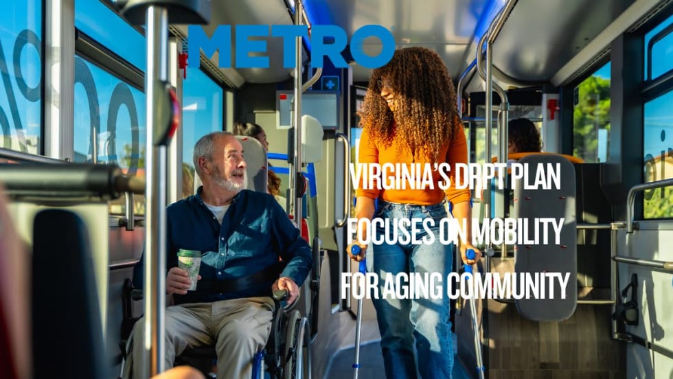 Disabled and senior passengers on a transit vehicle.