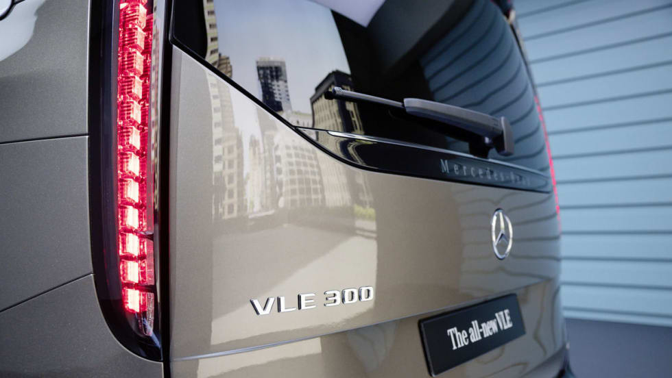 Photo of the back of an electric Mercedes